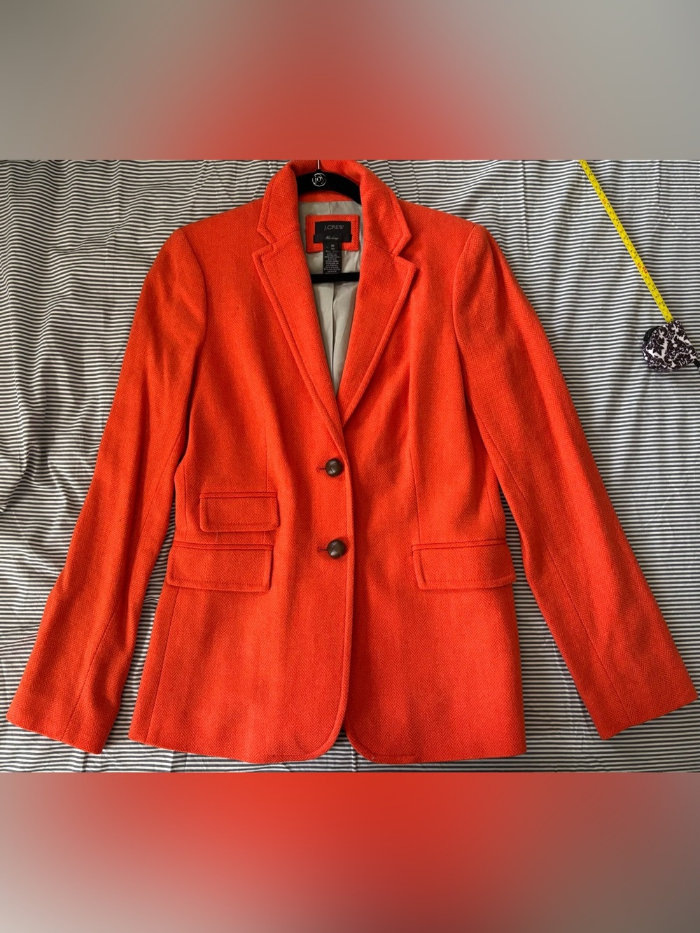 J. Crew Bright Orange Wool Hacking Jacket
